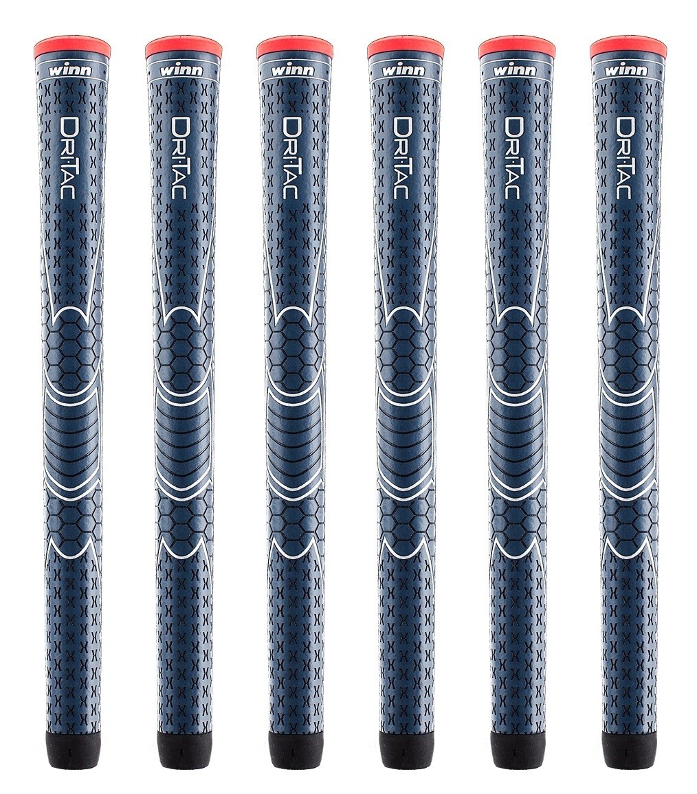 Set of 6 Winn Dri-tac Standard Size, Navy, Golf Grips 5DT-NB