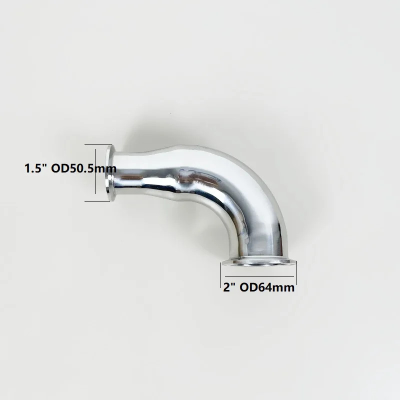 2"×1.5" SS304 Tri-Clamp Reducing Elbow Variable Diameter Homebrew Distillation