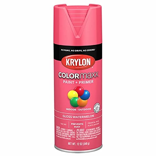 Krylon COLORmaxx Gloss Watermelon Pink Spray Paint and Primer (K05544007)