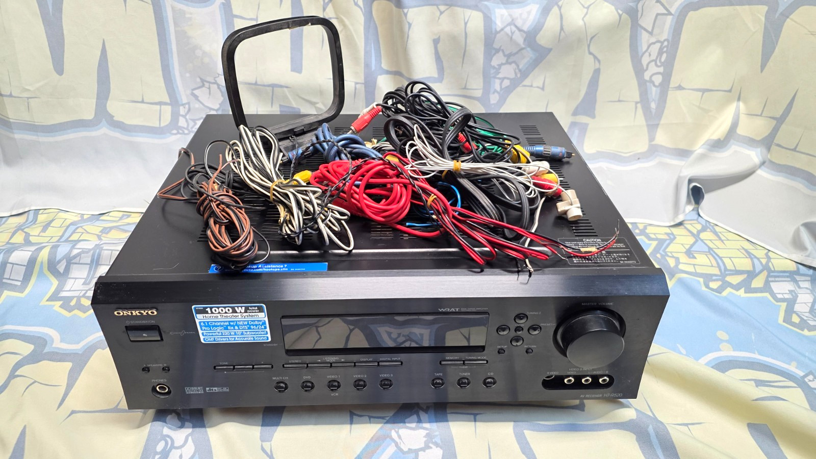 Onkyo HT-R520 Receiver Home Theatre 6.1 Channel Dolby AV WRAT w/Cables No Remote
