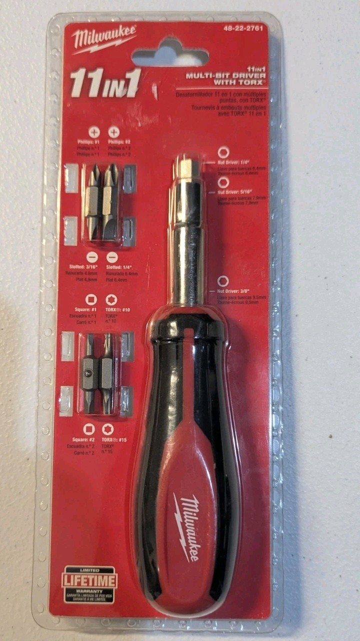 Milwaukee 48-22-2761 11-in-1 Multi-Tip Square Drive Screwdriver