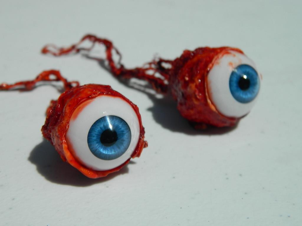 Halloween Horror Prop Realistic Life Size Pair of  Ripped Out Eyeballs -  FB011