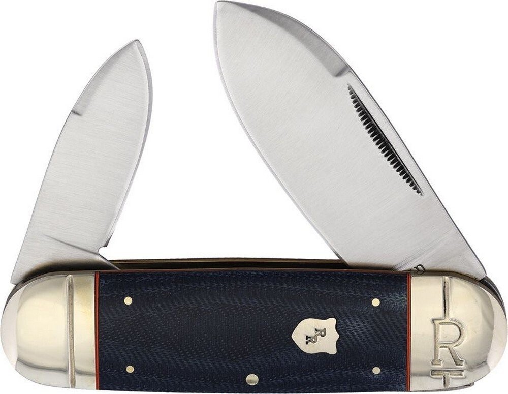Rough Ryder Pocket Knife 440A Steel Spear Blade Denim Micarta Handle - KB212R