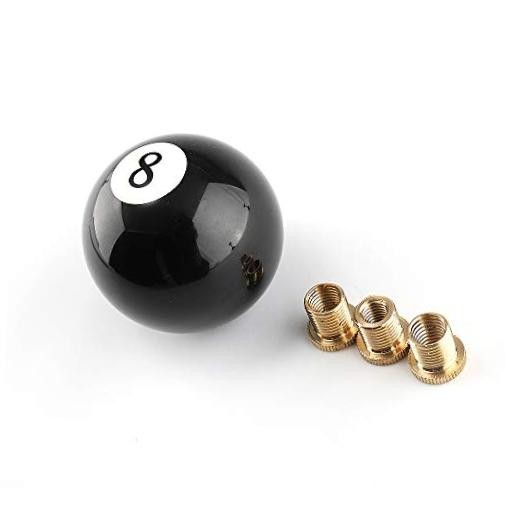 8 Ball Billiard Black Round Shift Knob Acrylic Gear Shift Knob with 3