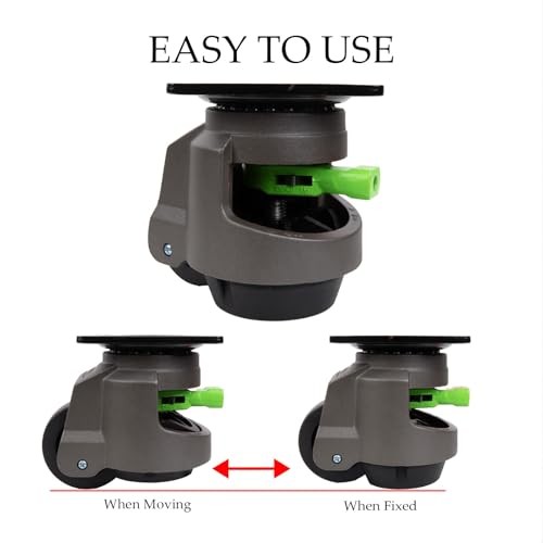 Leveling Casters Heavy Duty, 4-Pack with Tool-Free 60F-leveling casters