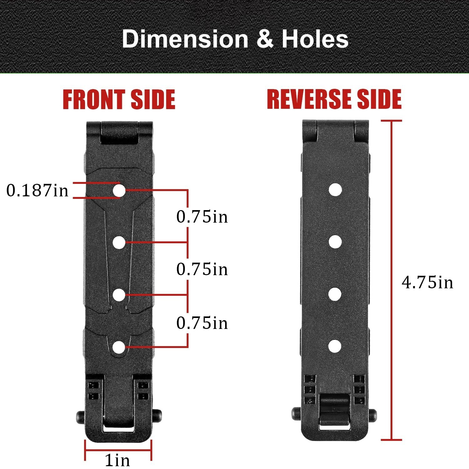 4 Pack Molle Clips, Molle Attachment Clips with Mounting Hardware for Vests, ...