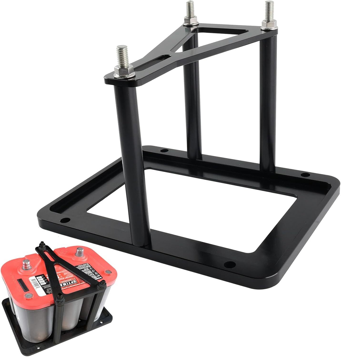 Billet Car Battery Tray Hold Down Trunk Relocation Box Aluminum Racing Mount USA