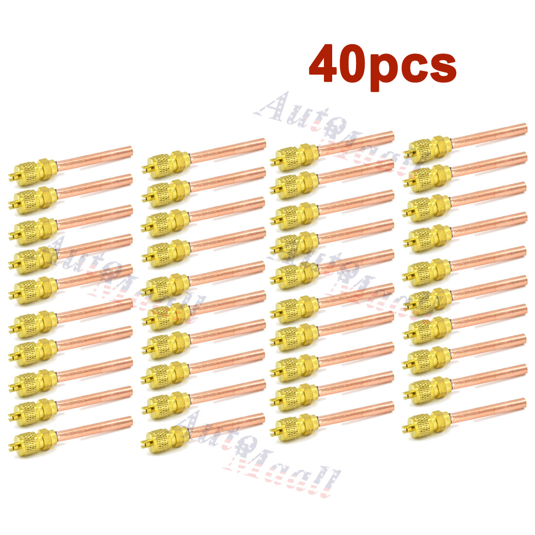 40x Service/Access Valve 1/4" SAE *1/4" OD *2.75" Stem Core AC Refrigeration Kit