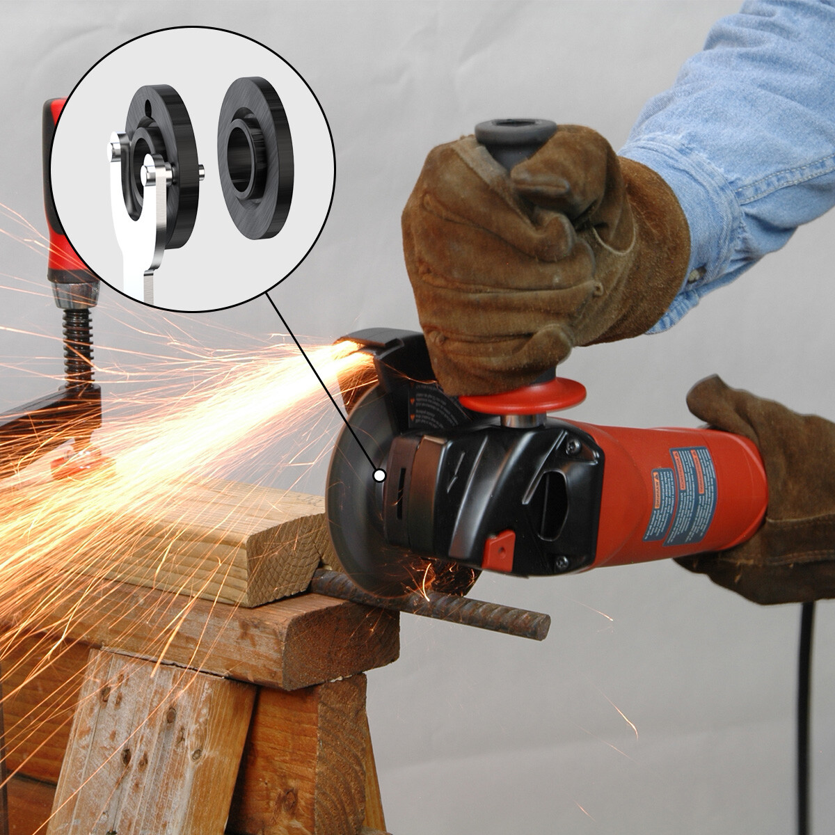 5/8"-11 Angle Grinder Spanner Wrench Flange Lock Nut Set For Dewalt Milwaukee