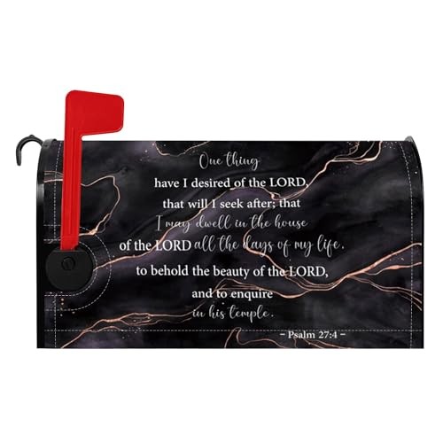 I Desired of Lord Mailbox Cover Lord Bible Phrase 21x18 IN black and golden