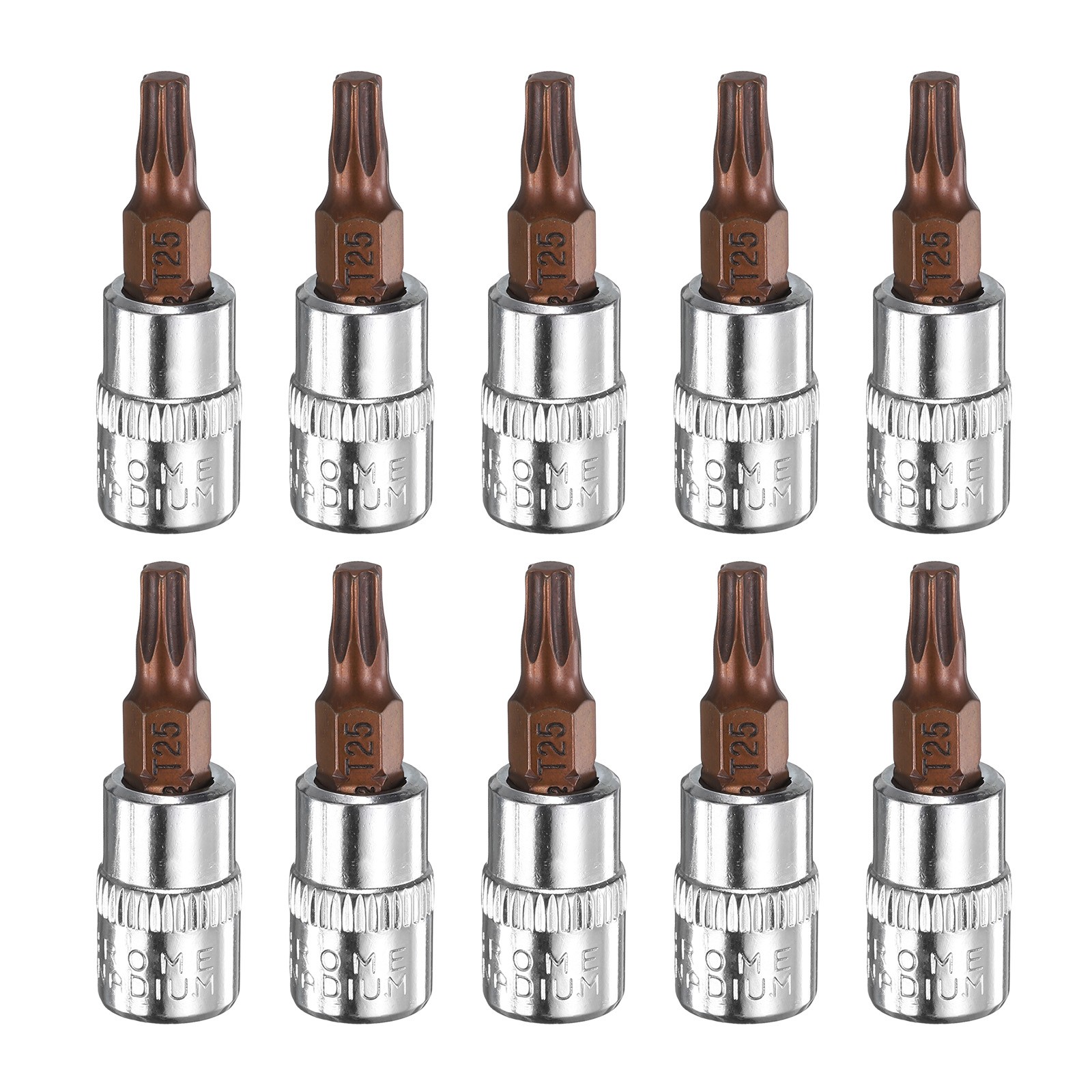 10pcs T25 Torx Bit Socket 1/4" Square Drive Extension Impact Bit, Red