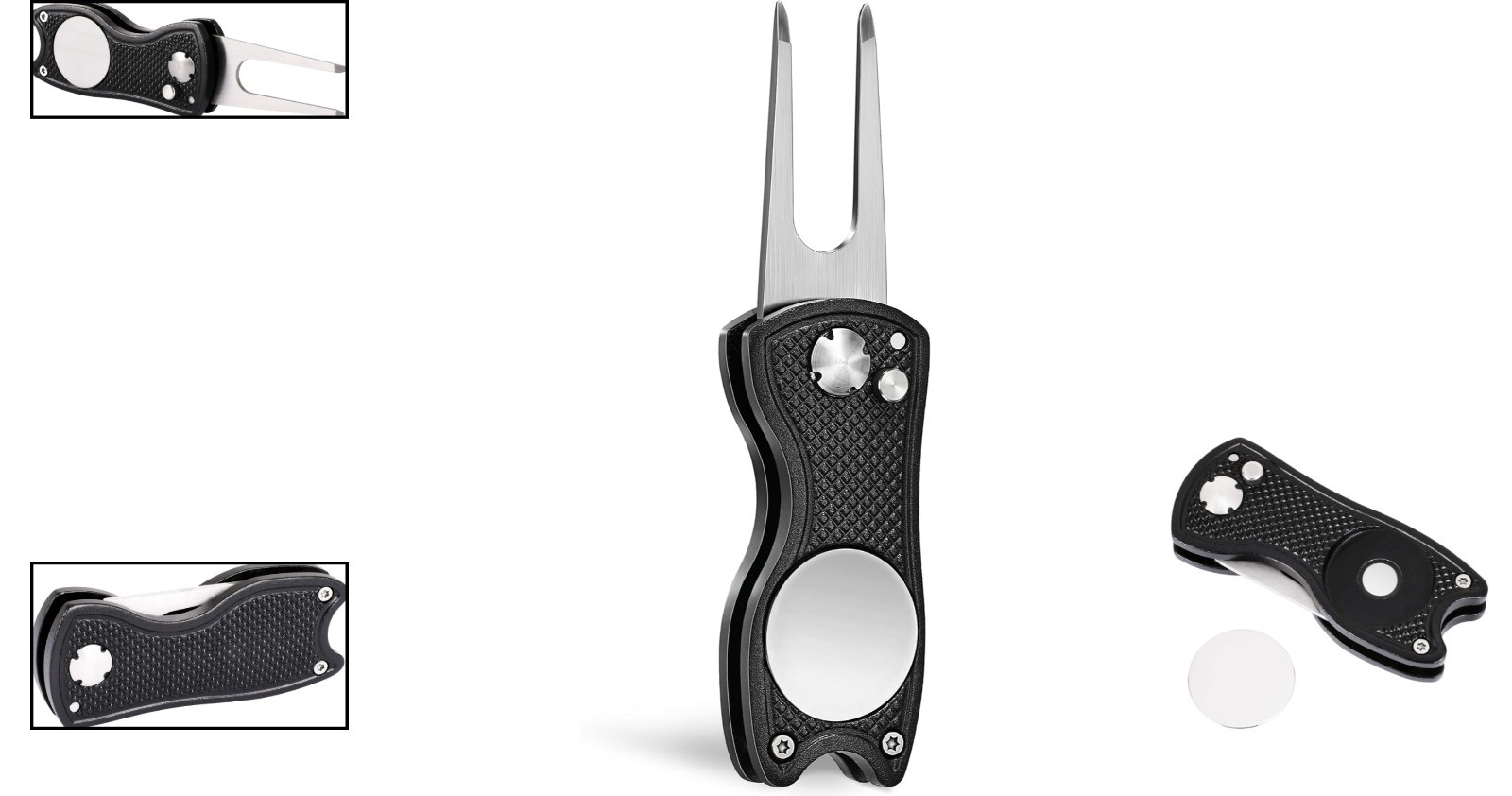 Durable All-Metal Golf Divot Repair Tool with Pop-Up Feature & Marker – 2-6 Sets