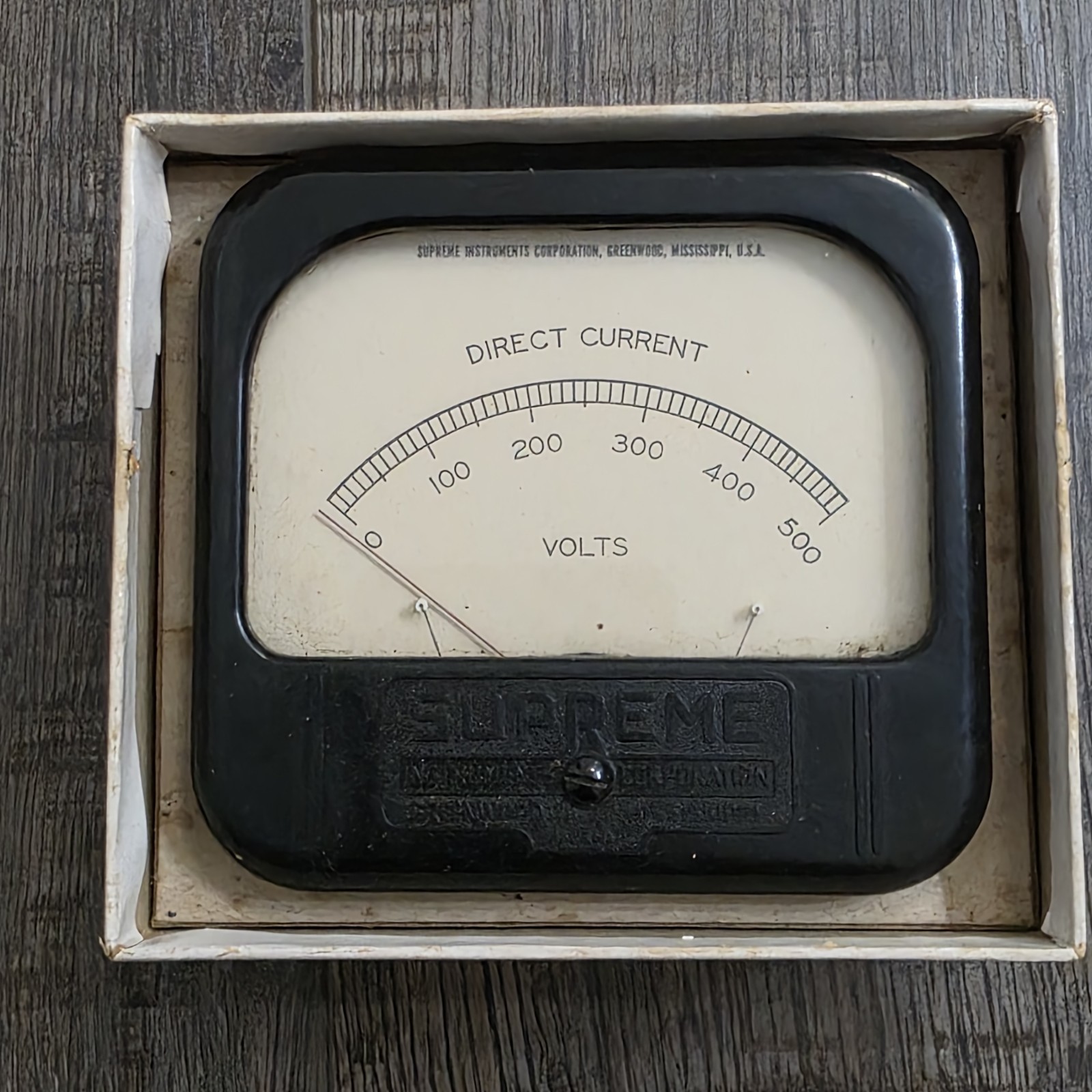 Supreme Panel Meter 4141-S DC 500 Volts 4" Square w/ Box Vintage