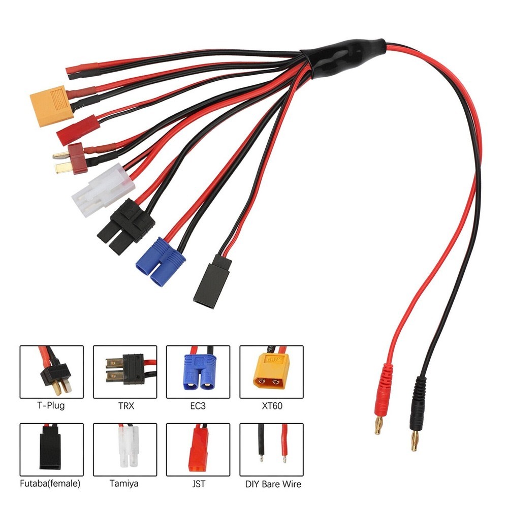 RC Lipo Battery Charger Adapter Connector Splitter Cable 8 In 1 Octopus Convert