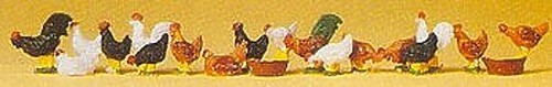 Preiser Animals - Chickens - Model Railroad Figures - HO Scale - #14168