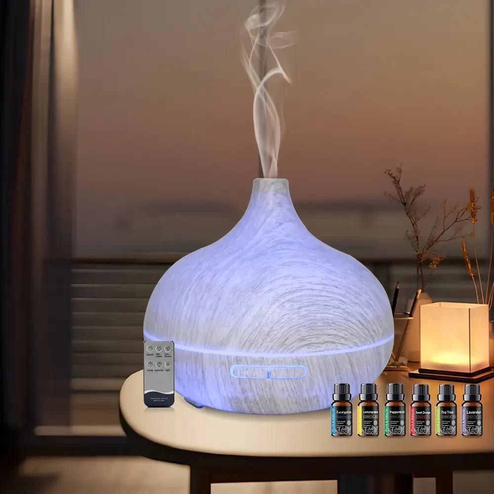 550ML Aroma Diffuser Humidifier With 6x33oz Essential Oils Colorful LED & Remote