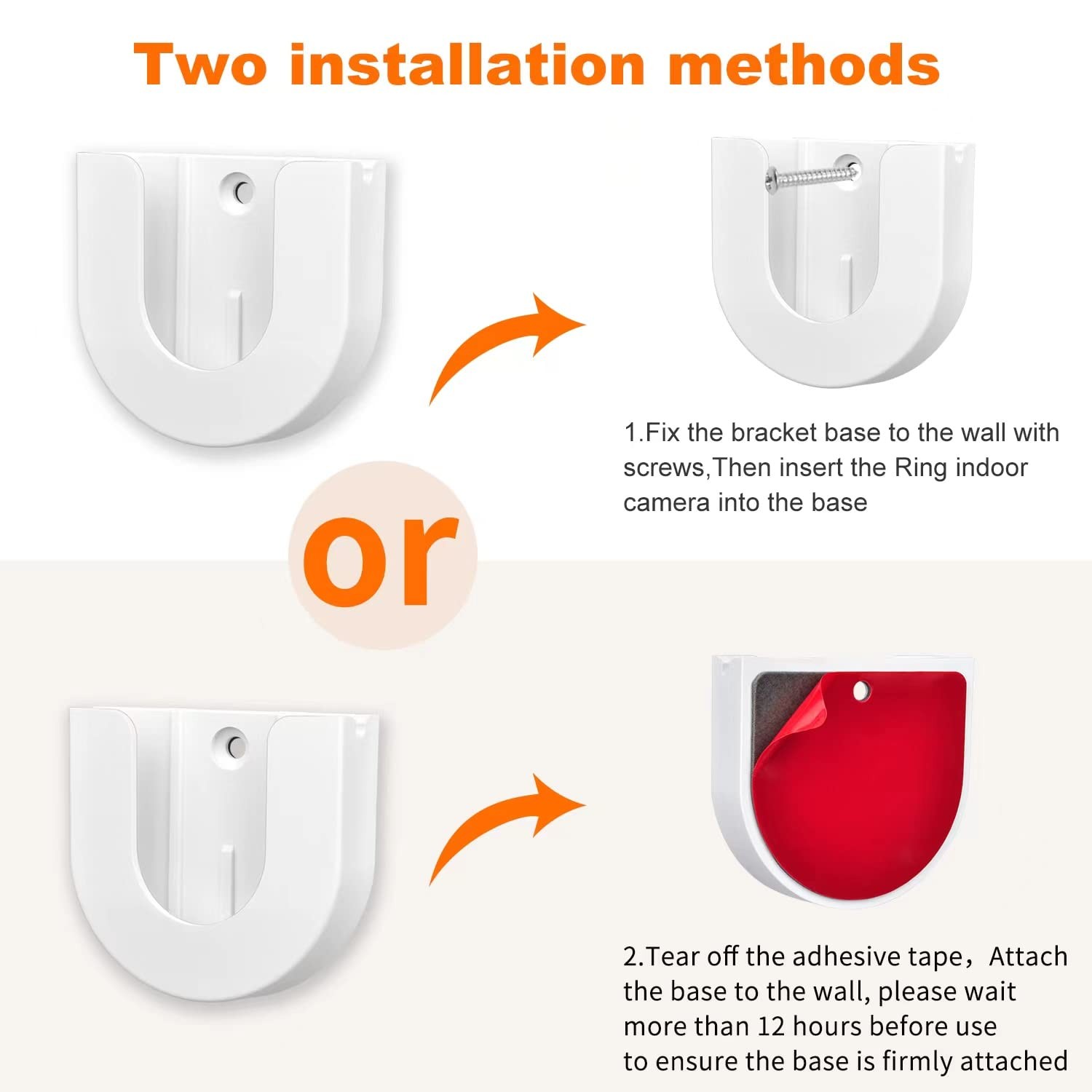 2 Pack Strong Adhesive Wall Mount for Ring Indoor Cam(2nd Gen and 1st...