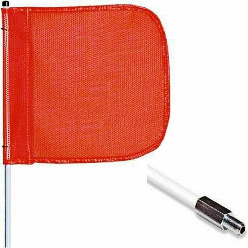 Heavy Duty 5' Warning Whip, Orange Safety Flag, Hex base, FS5