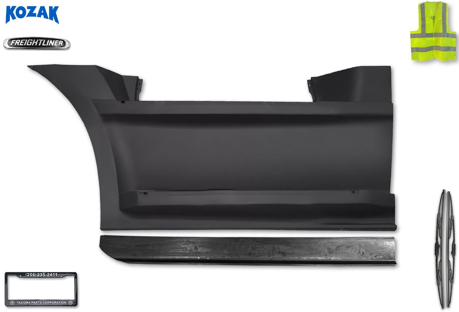 Front Fairing Skirt Panel with Stripe Left Side For Freightliner Cascadia 2018+