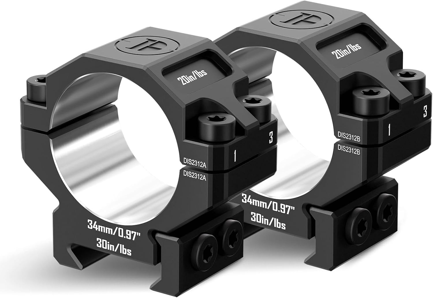 7075 Series Aluminum 30Mm 34Mm 1 Inch Scope Rings, High Precision