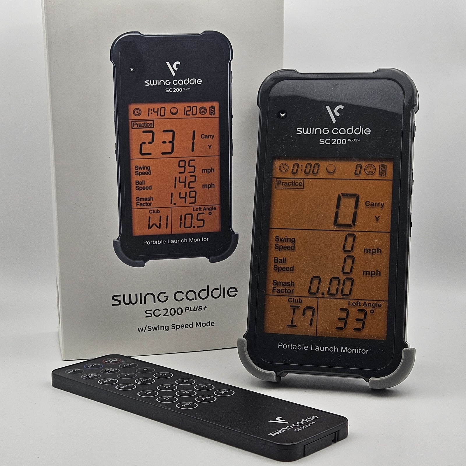 Voice Caddie Golf Swing Caddie SC200 Plus Portable Launch Monitor, Black/Gray