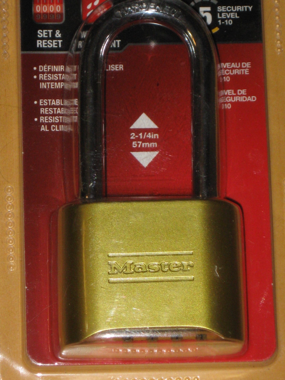 Master Lock 1750LH Set & Reset, 2 1/4" Weather Resistant NIP