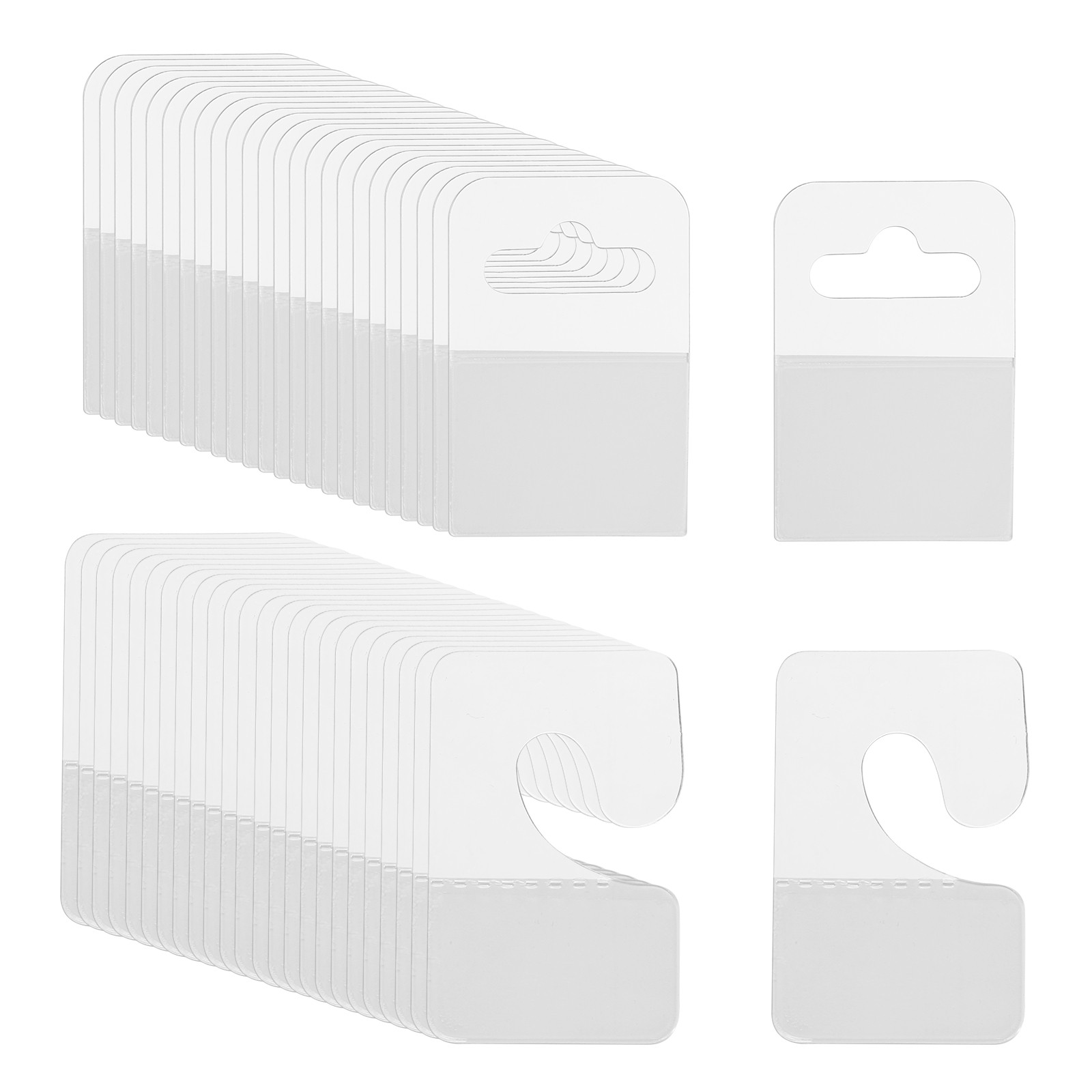 Hang Tabs 1.1x1.7 / 1x1.6 Inch, 120 Pcs Adhesive Hanging Tags, 2 Styles