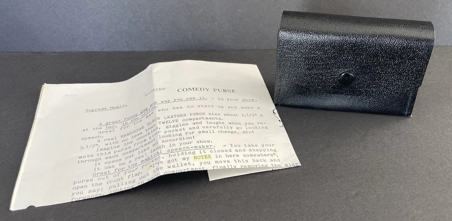 Supreme Magic Comedy Gag Leather Purse/Wallet Magic Mentalism Tricks