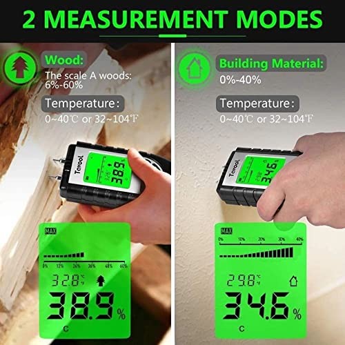 Wood Moisture Meter - Digital Moisture Detector Moisture Tester, Pin-Type Water