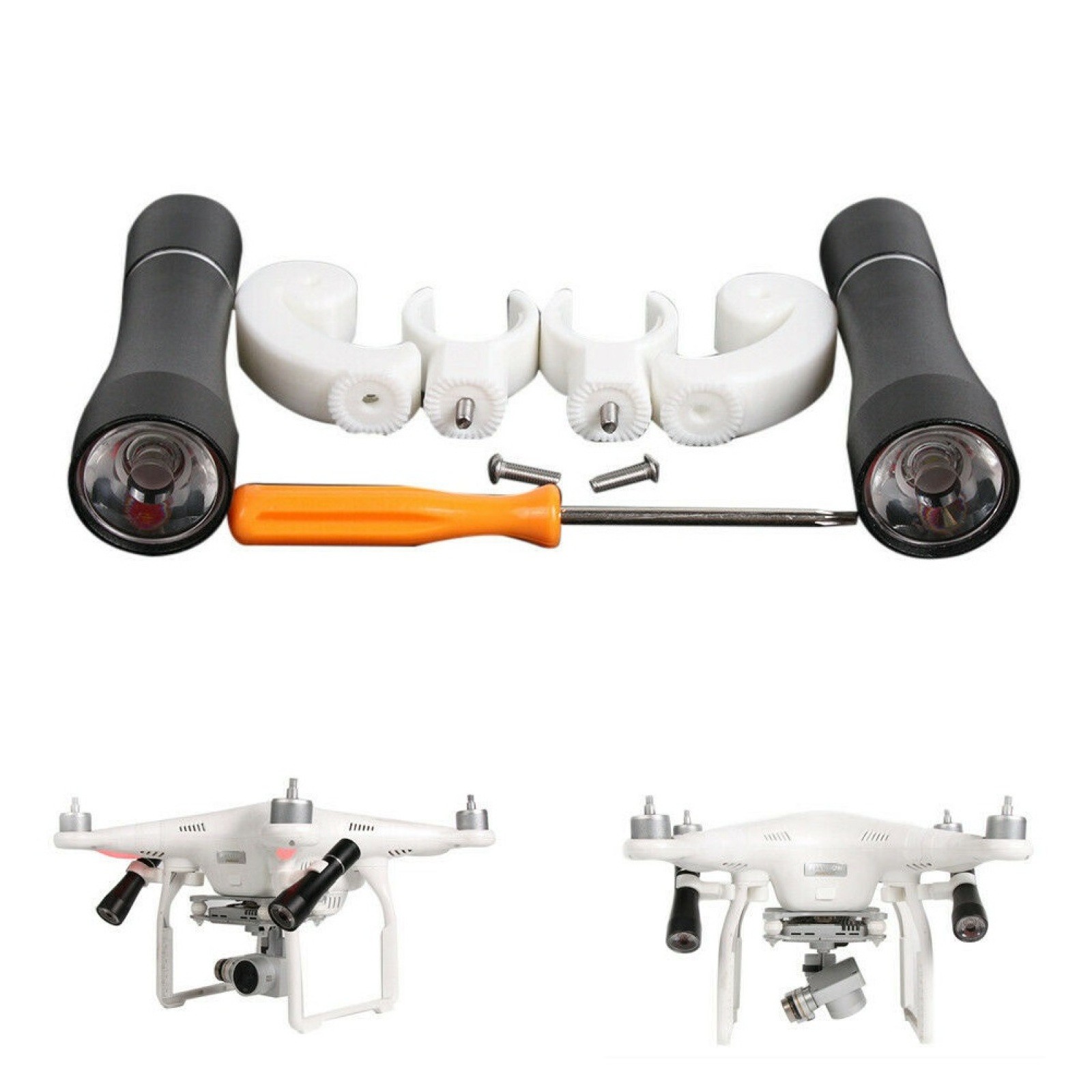 1 Set Night LED Lamp Headlight Flight 360° For DJI Phantom 3Pro Adv 3SE 3S Drone