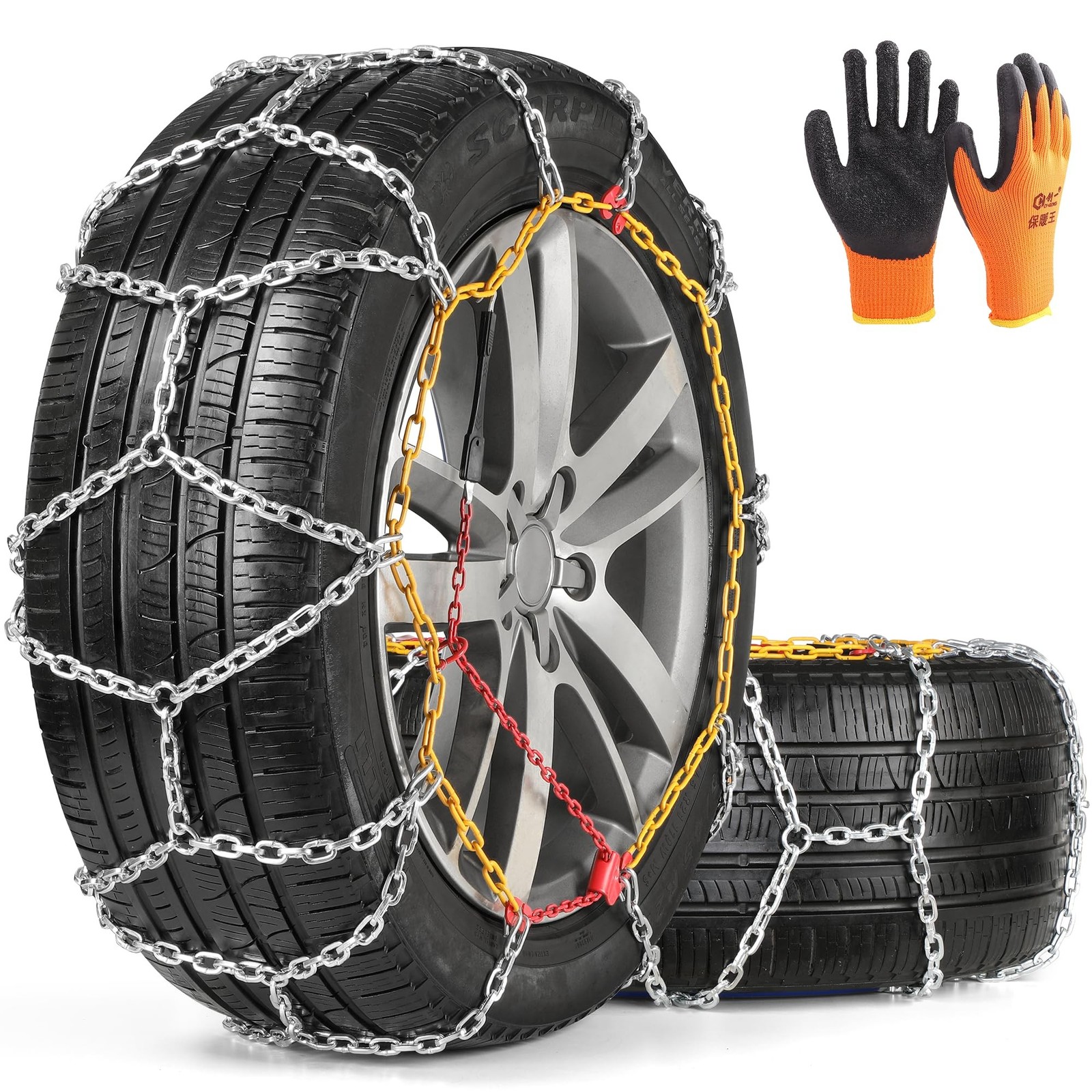 COCO BIRD Snow Chains, Thickened and Wear-Resistant High Carbon Steel Anti Sl...