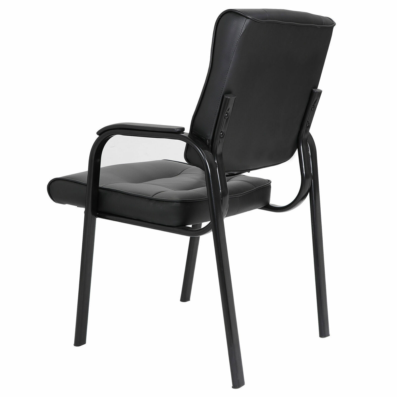 Set of 4 Office Guest Chairs Side Chairs Leather Executive Reception Chair Black