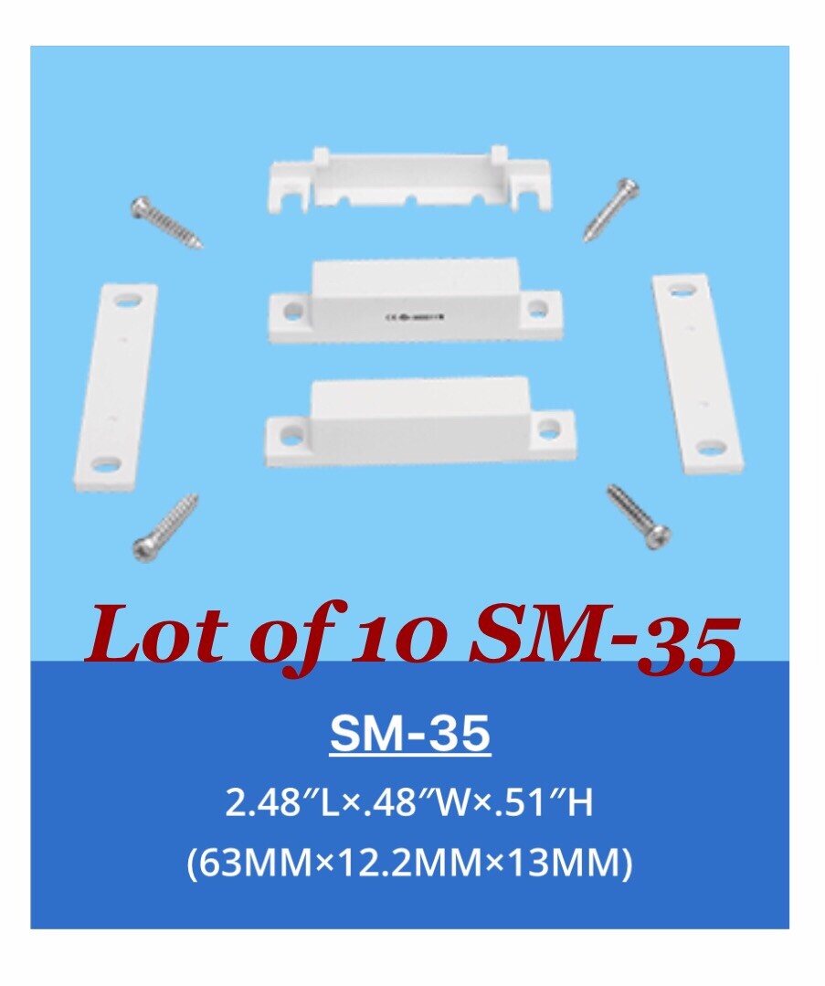 Lot 10 SM-35 Surface Mount Magnetic Contact W/ Magnets Spacers Screws Covers NEW