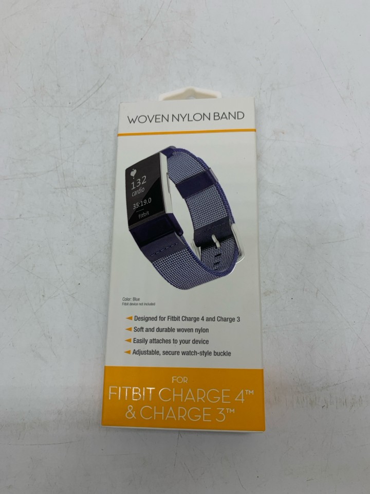 NIB BLUE NYLON FITBIT WATCH BAND.