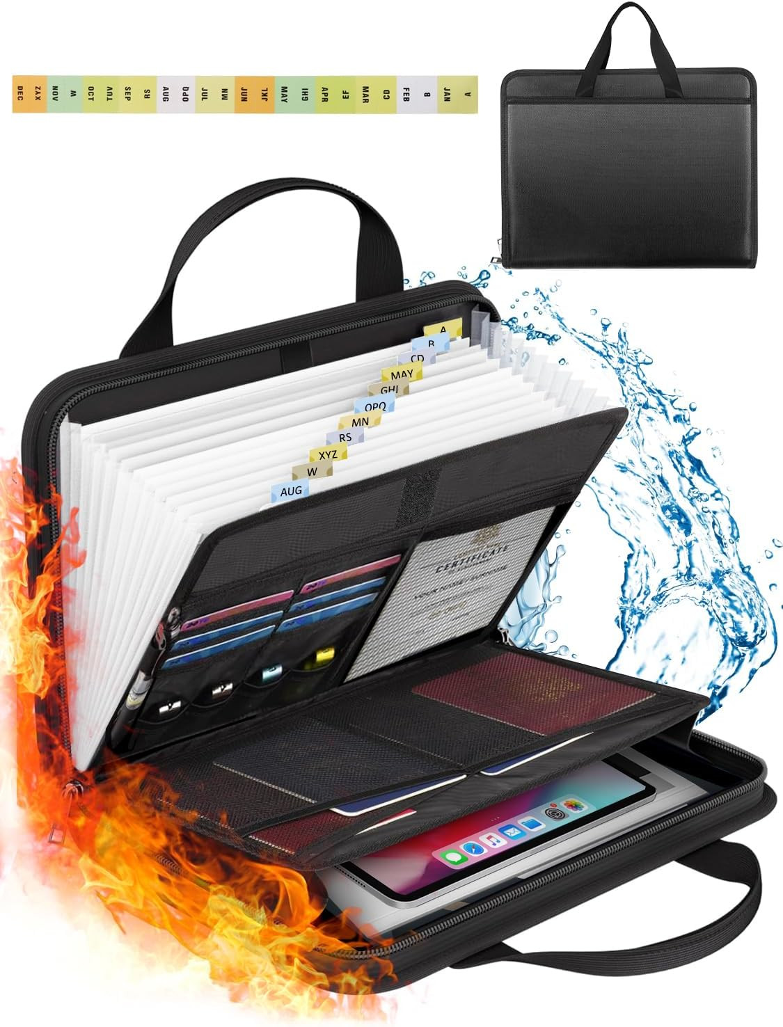 Important Document Organizer Accordion File Organizer Fireproof Expanding File