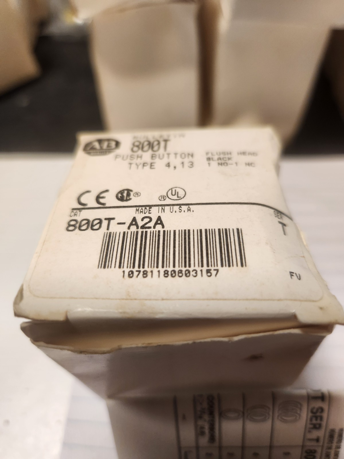 Allen Bradkey 800T-A2A Black Push Button Switch Type 4, 13 1NO-1NC