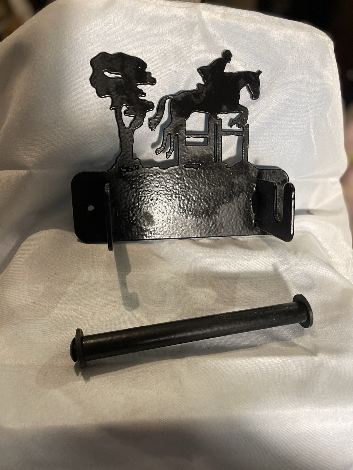 4 Piece Bathroom Equestrian Gun Metal Set