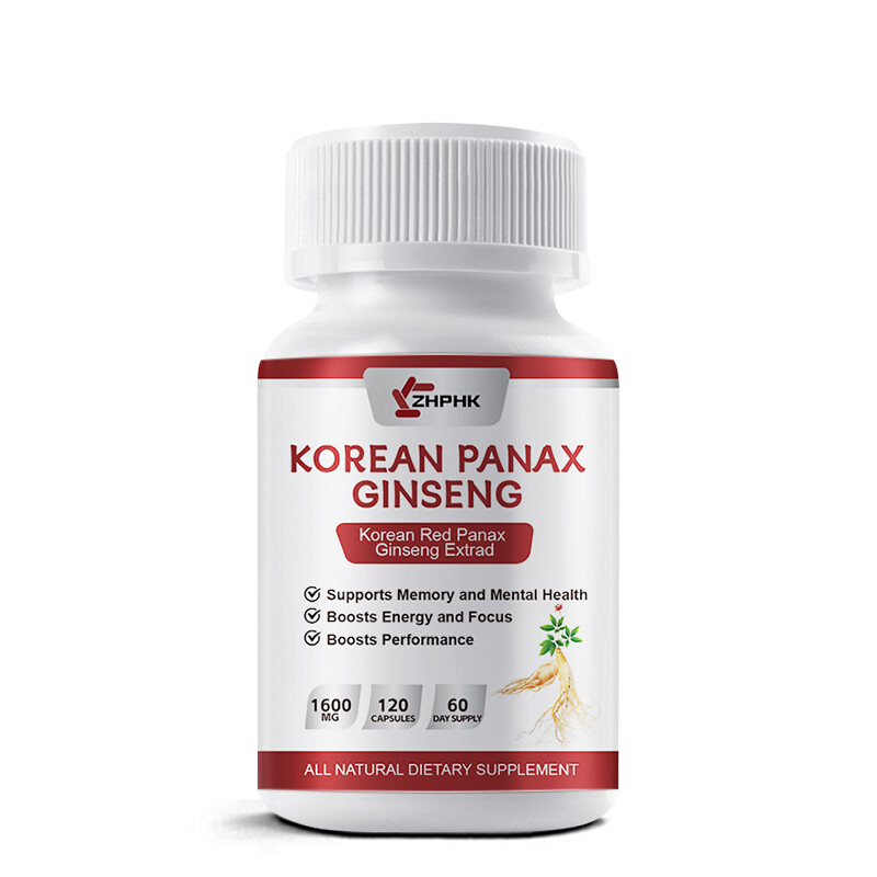 Red Korean Panax Ginseng 1600mg 60 Capsules - Energy/Endurance/Memory/Sex Drive