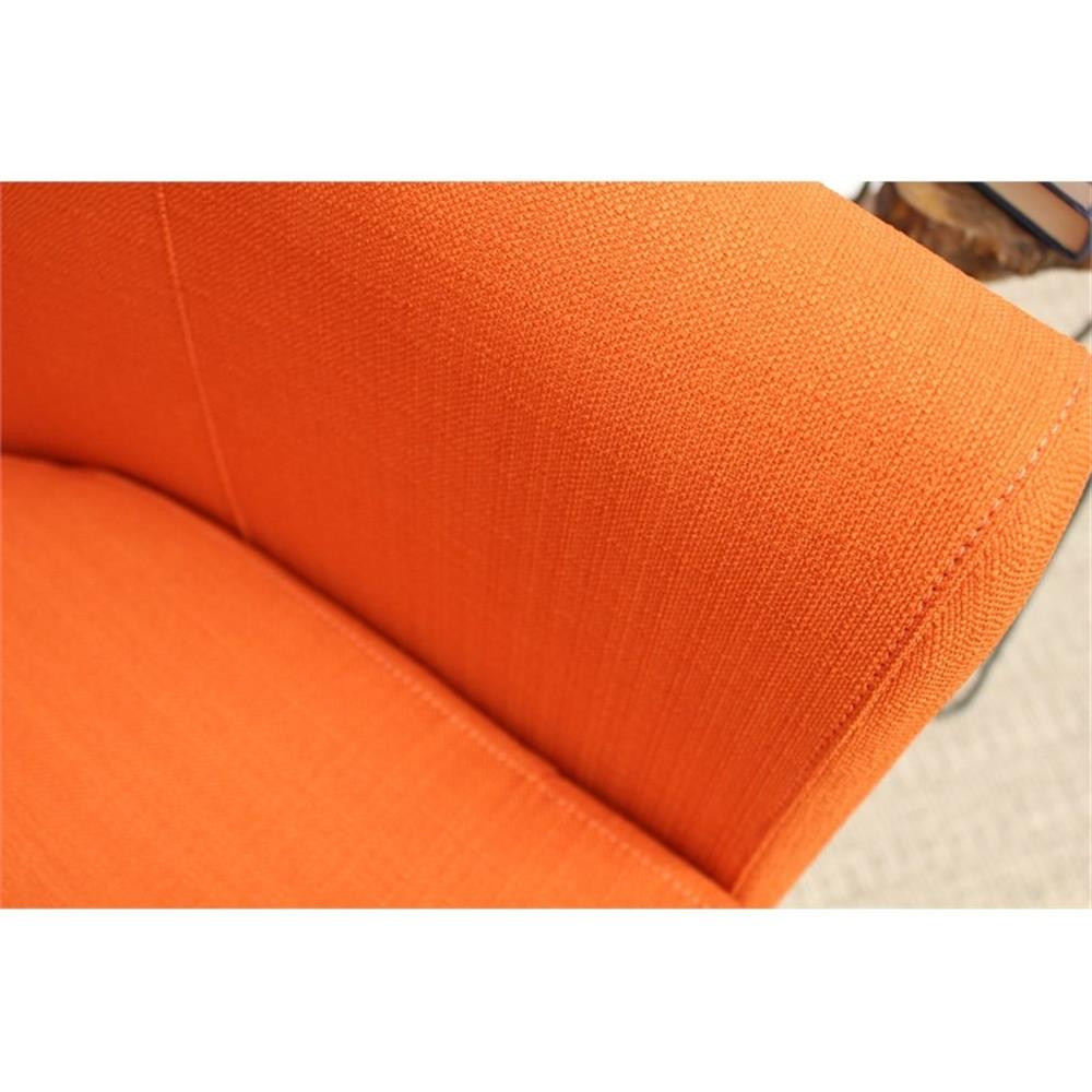 Pemberly Row 17.5" Traditional Fabric Club Chair in Orange Finish