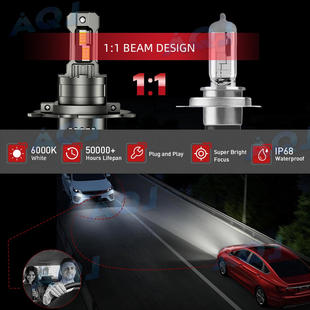 For Nissan Cube 2009-2014- H4 H11 LED Headlight Fog Light Combo Bulbs Kit
