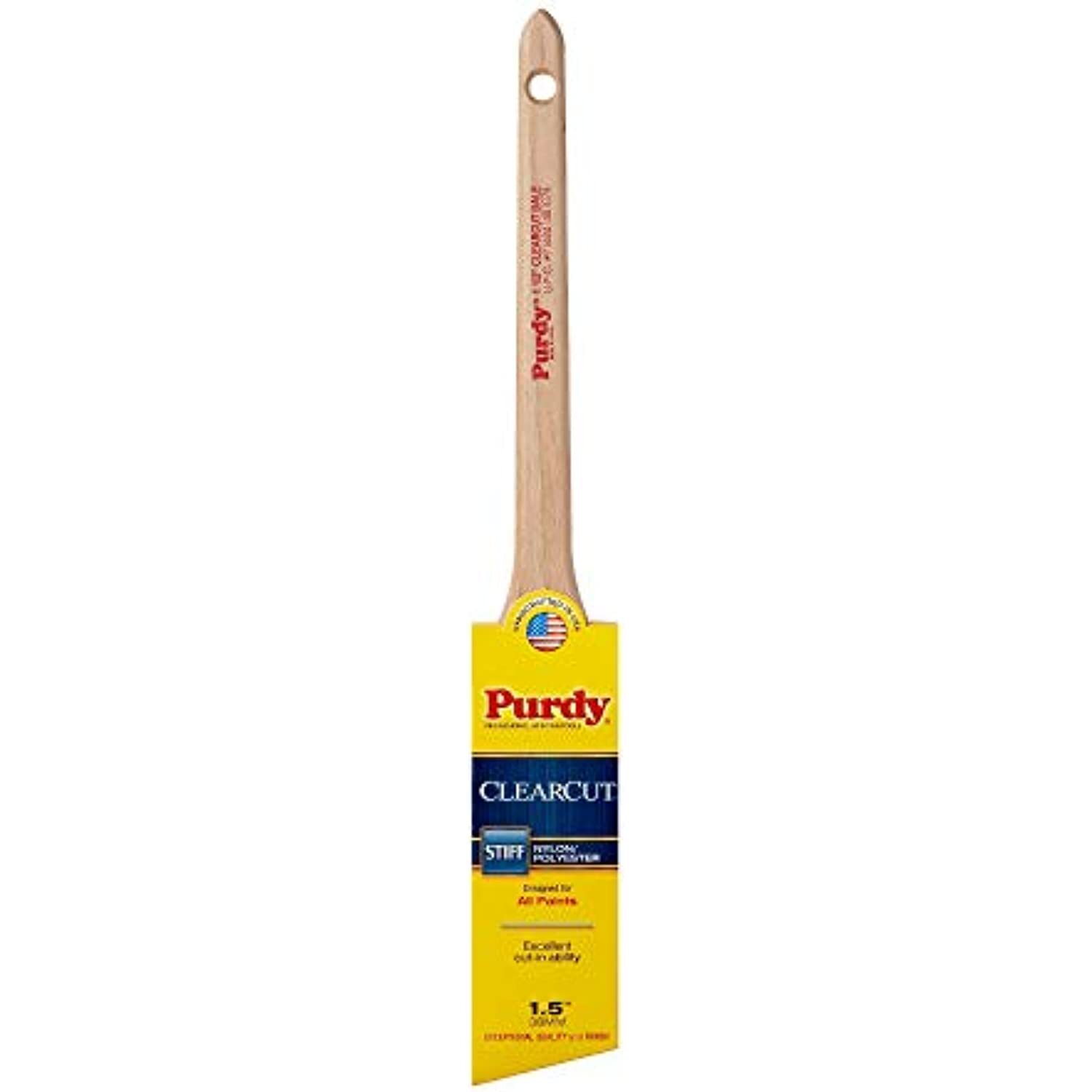 Purdy 144080115 Clearcut Series Dale Angular Trim Paint Brush, 1-1/2 inch