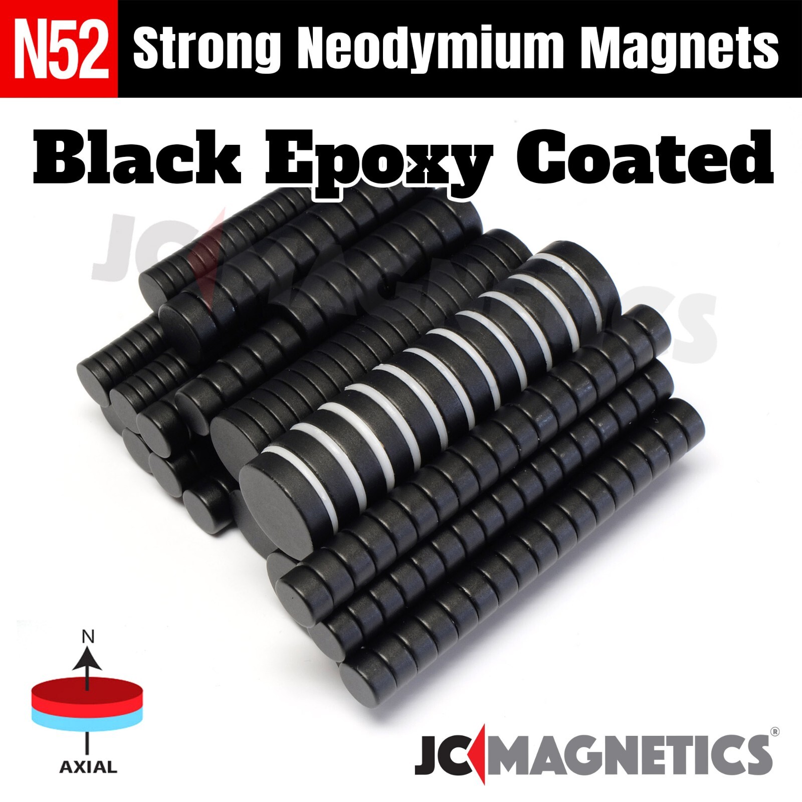 Epoxy Coated N52 Rare Earth Round Neodymium Magnet Discs Black