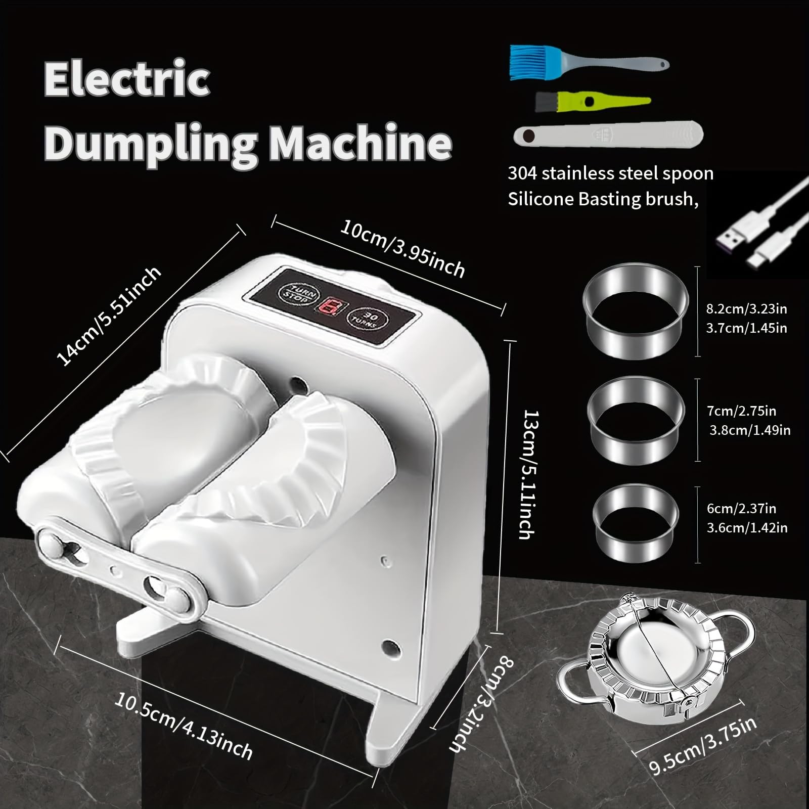 Electric Dumpling Maker Rechargeable Automatic Dumpling Maker Machine Mould 2...