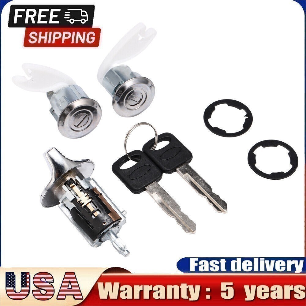 Door Lock Cylinders Set Ignition Switch with Keys For 92-96 Ford F150/F250/F350