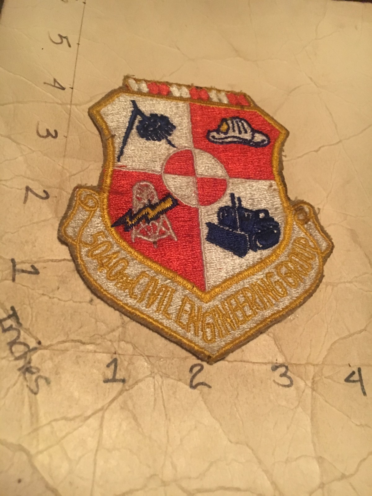 vintage USAF 5040th Civil Engineering Group Squadron patch 10/12/25