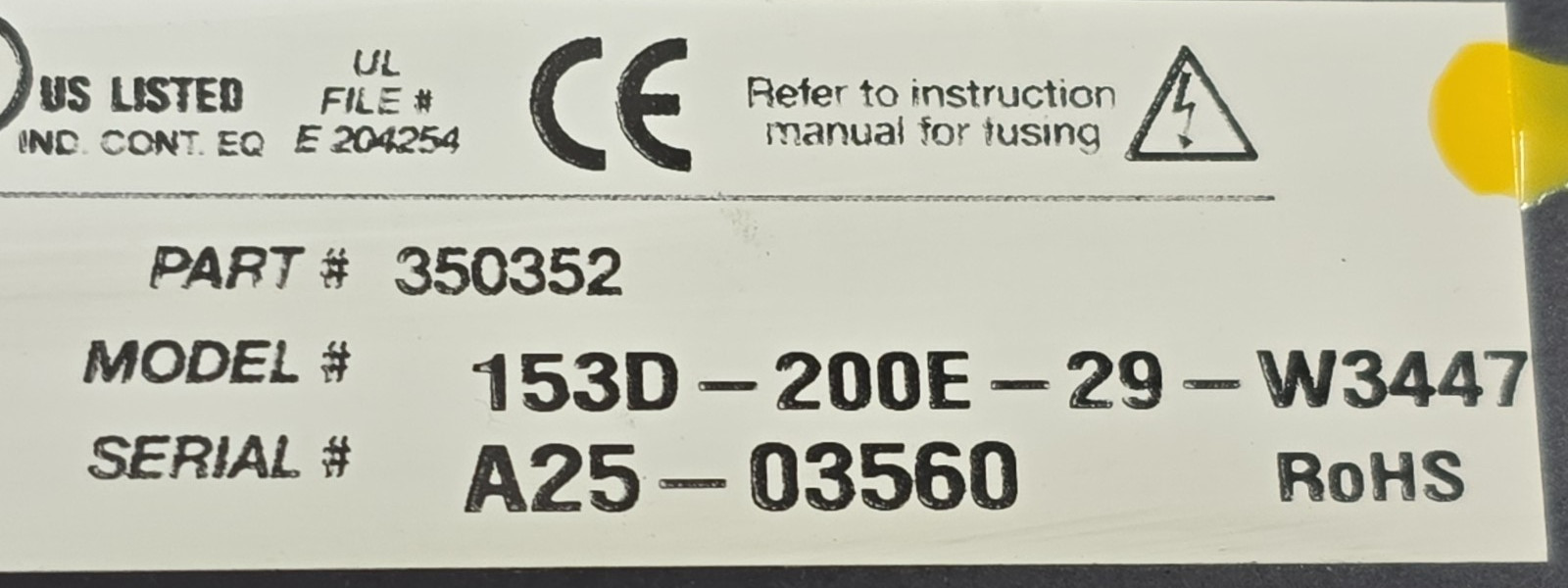 Dart Controls DC 153D-200E-29-W3447