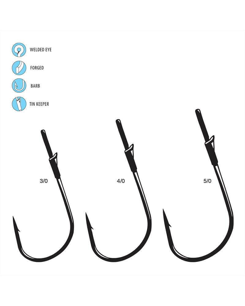 Gamakatsu Heavy Cover Worm Flippin' / Punching Hook NS Black 3044 - Choose Size