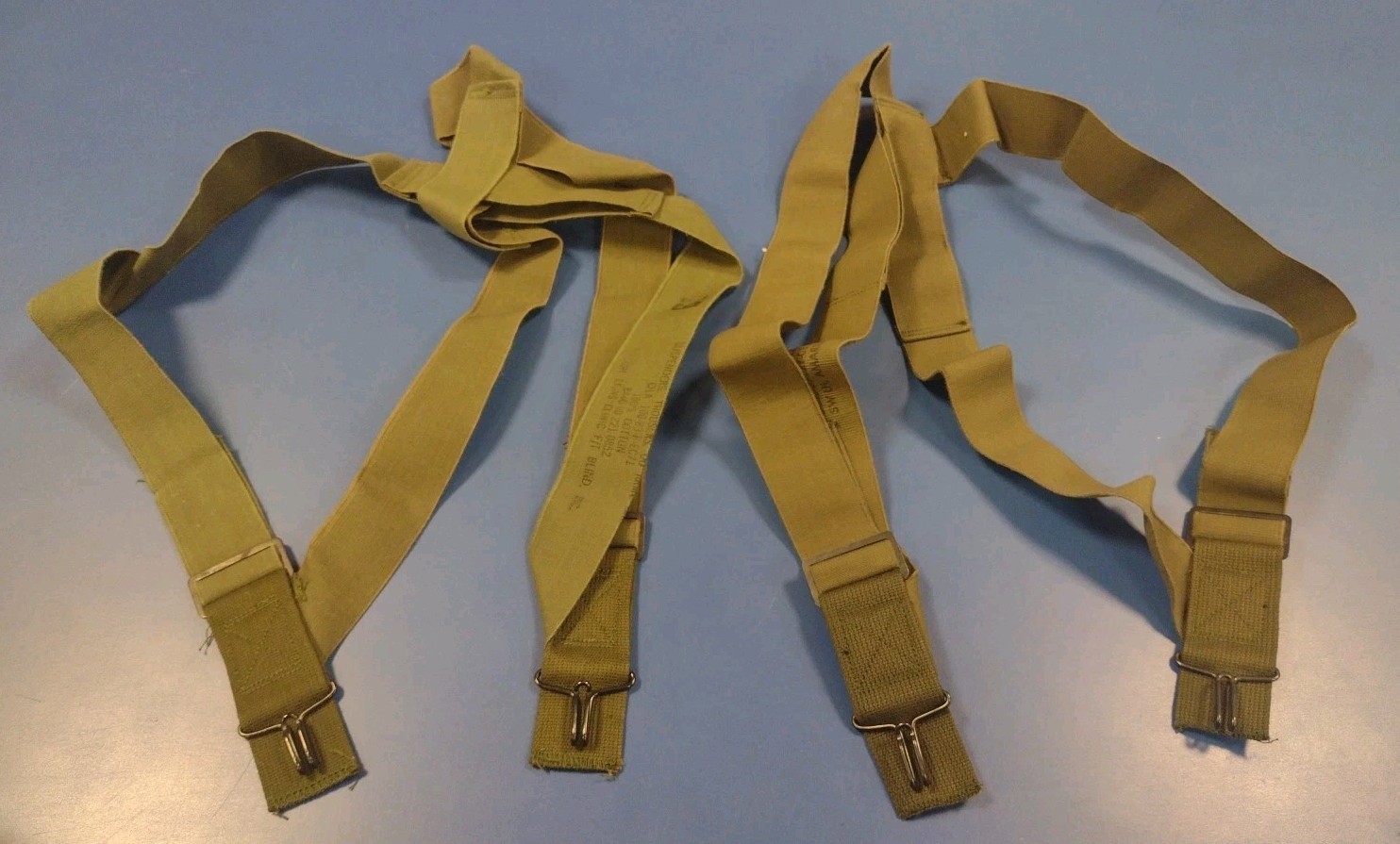 2 NEW USGI MILITARY M1950 Foliage Trouser PANTS SUSPENDERS Elastic Harness Coton