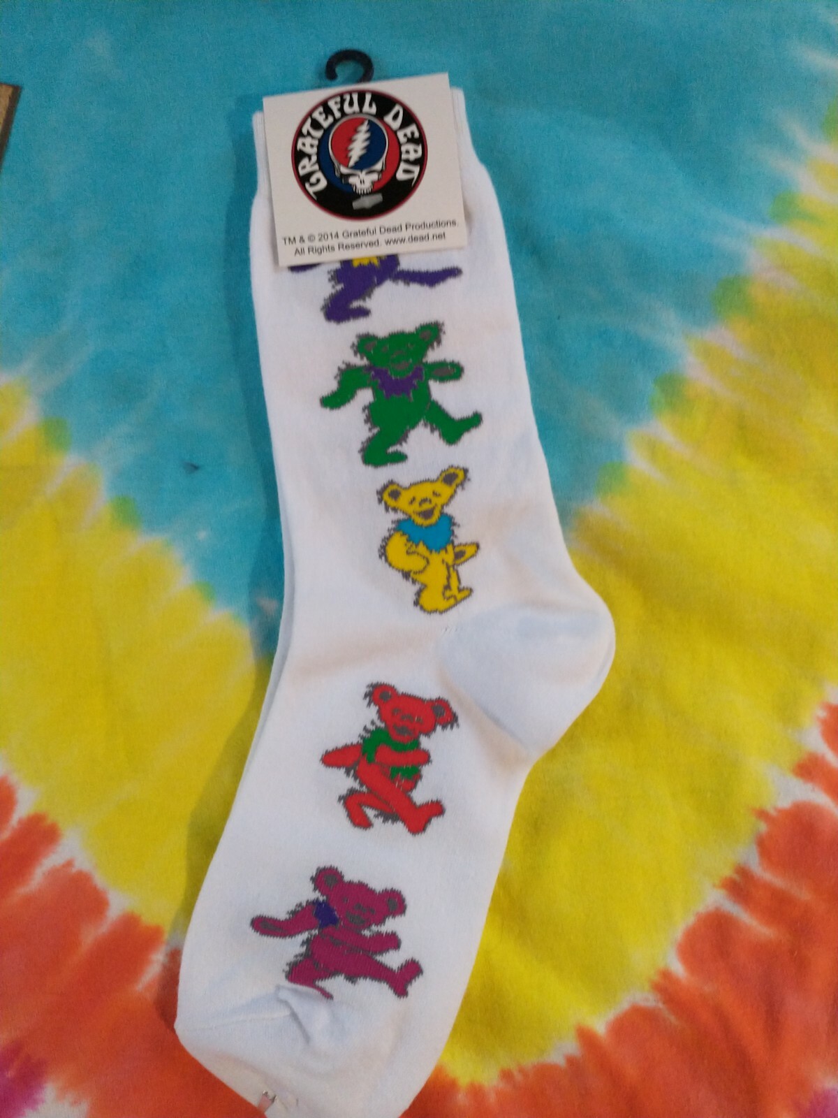 Grateful Dead Women's Ladies White Dancing Bear Socks