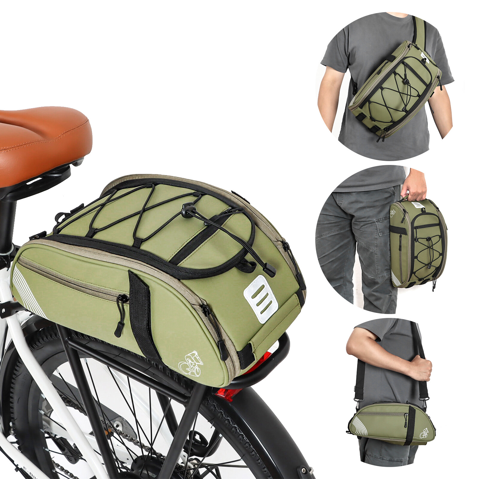 Waterproof Bike Rack Bag Bicycle Trunk Backseat Rear Seat Cycling Chest Bag US